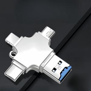 4 in 1 USB 3.0 TF Flash Drive, Portable Mobile Storage OTG File TF Reader, Multi-functional OTG Adapter for iPhone iPad Android Phone