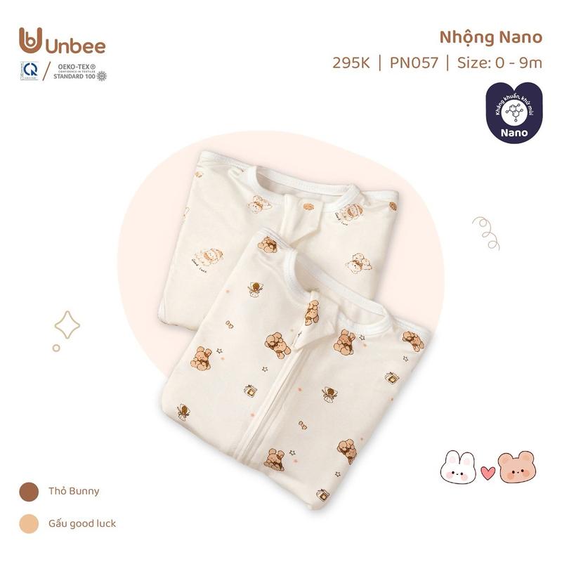  Nhộng chũn Tơ tằm Unbee phủ Nano kháng khuẩn form dáng quả lê cho bé 0-9M 