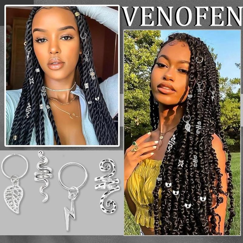 Product Introduction of 217Pcs Hair Accessories Dread Locks Hollow Out Hair Ring Metal Cuff Clips Hair Braiding Dreadlocks Beads Charm and Hair Braid Tubes for Braids 10