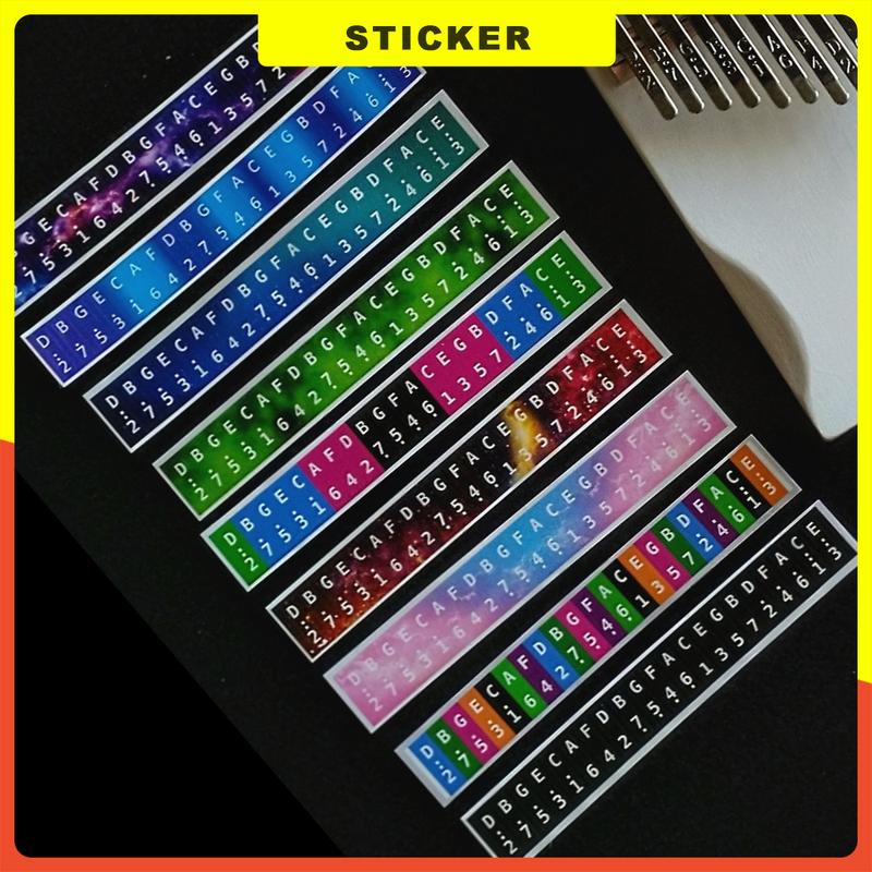 Miếng dán chữ cái giấy dán đàn Kalimba 17 phím, 21 phím nhiều màu KL34