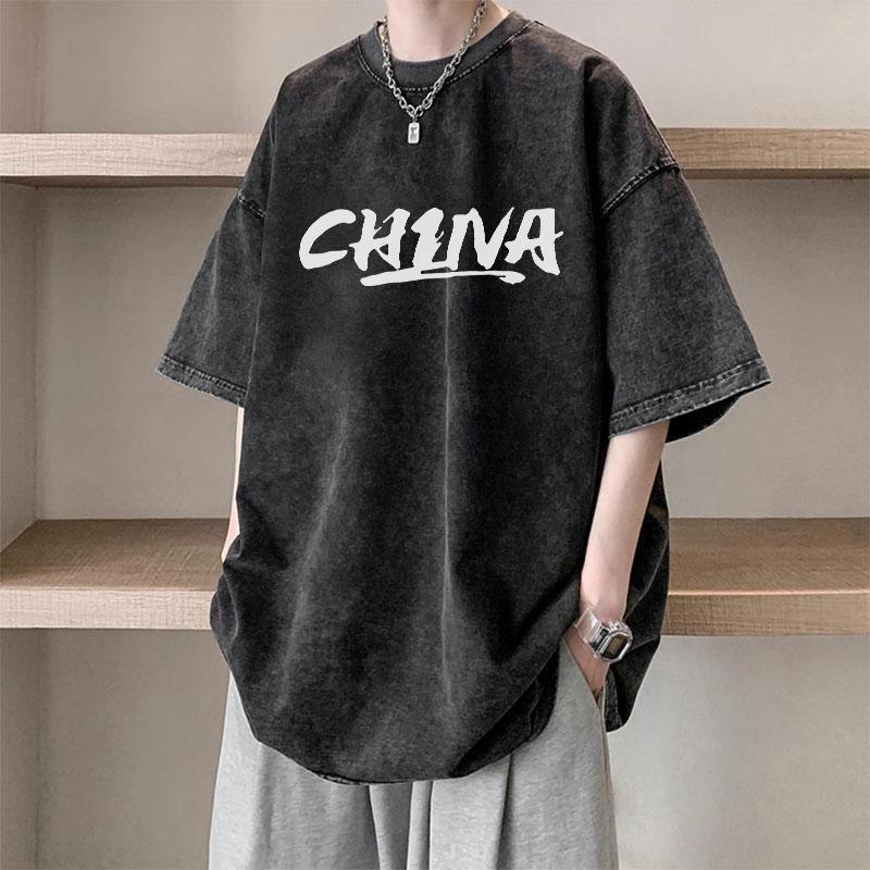 Product Introduction of ANDREA cotton nguyên chất mùa hè 2024 phong cách mới giặt đau khổ đa năng thời trang phong cách Hàn Quốc hợp thời trang rộng rãi cho nam nữ áo thun ngắn tay in hình học sinh cao cấp 14