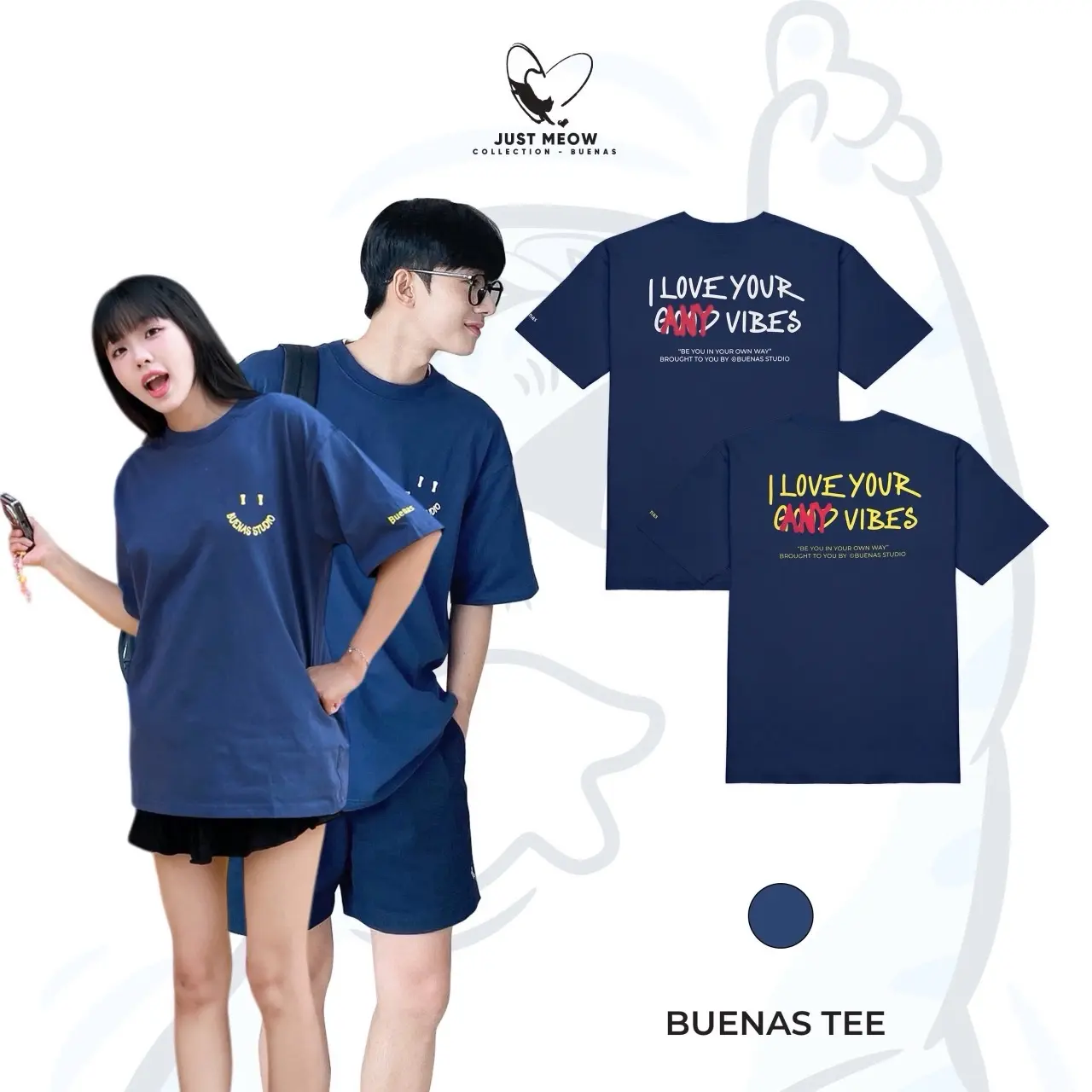 Áo thun local brand tay lỡ form oversize unisex cho nam nữ BUENAS - ESS24 Menswear Cổ Tròn