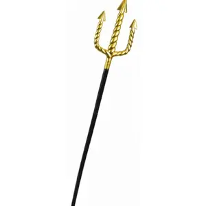 Neptune Pitchfork Poisedon Trident Shiva Trishul Gold Trisula Costume