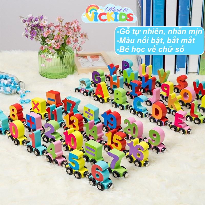 Đoàn Tàu Chữ, Số Nam Châm Gỗ Loại Lớn 27 Chi Tiết, Dài 1,5m Cho Bé Vừa Chơi Vừa Học, Sớm Nhận Biết Số Và Chữ Đồ Chơi