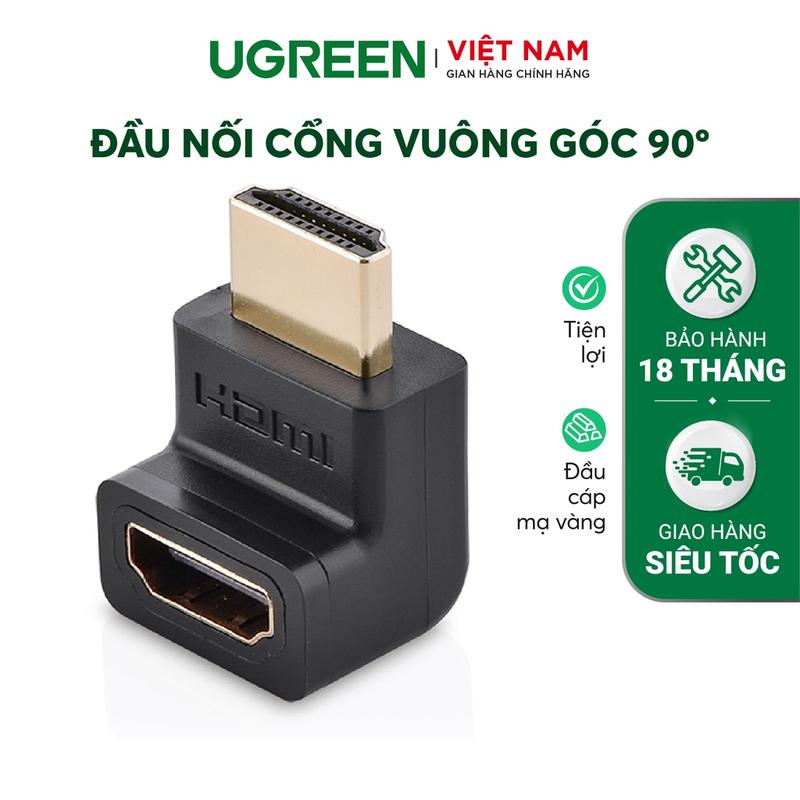 Đầu nối cổng HDMI cái sang HDMI đực vuông góc 270 độ UGREEN 20110 màu đen | Bảo hành 18 tháng 1 đổi 1 | Phụ Kiện