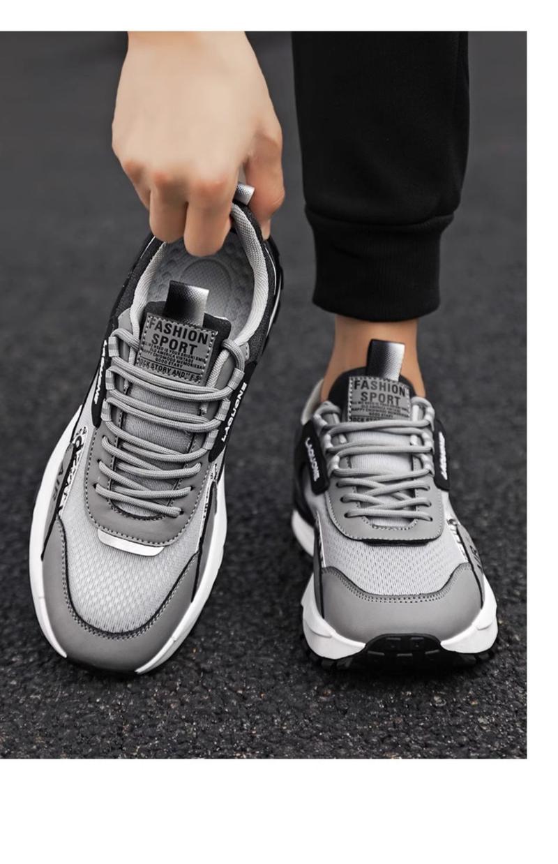 Product Introduction of Men's Shoes New Breathable Mesh Surface Wild Running Sneaker 2025 Spring Thin Soft Bottom Non-Slip Deodorant Teenagers 23