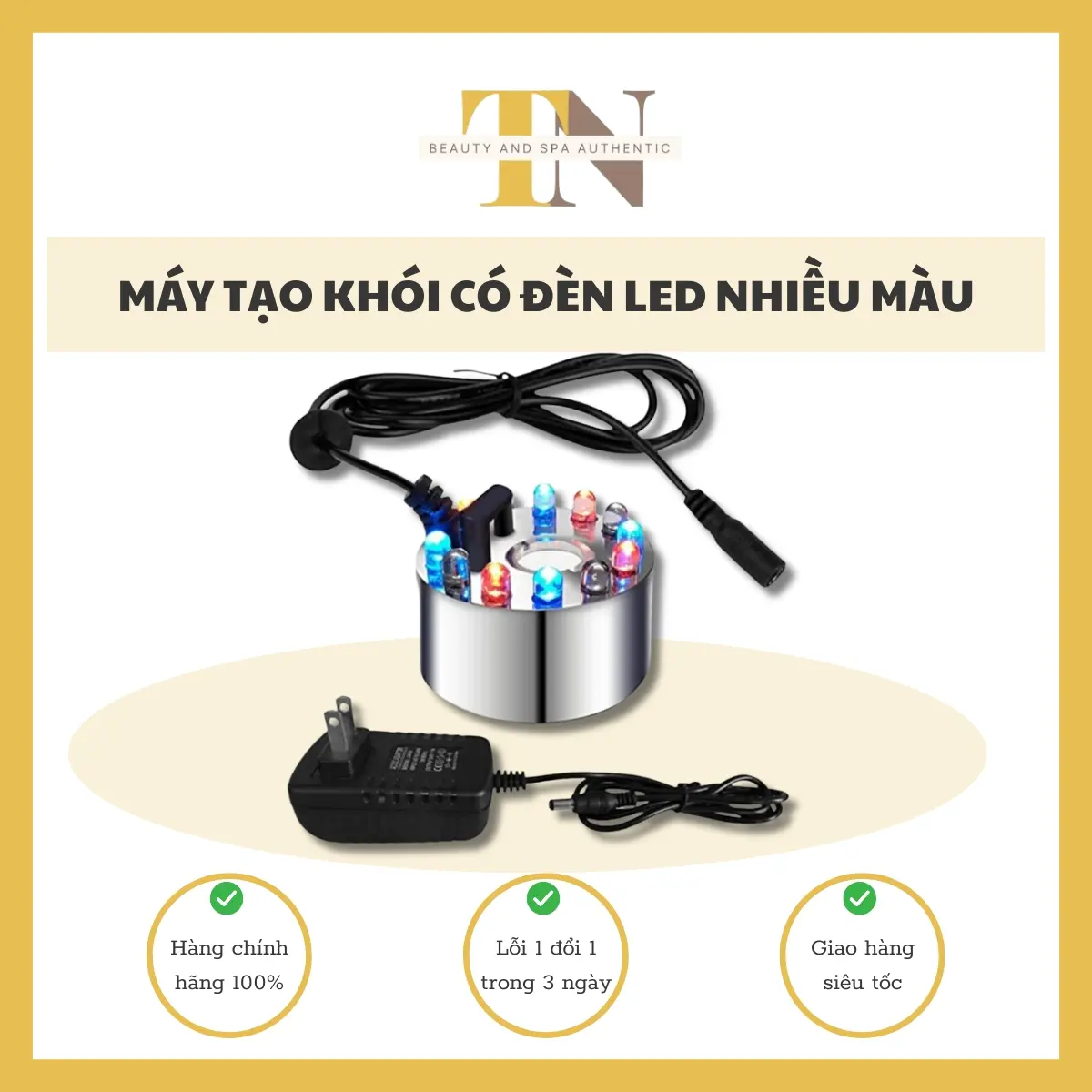 Máy tạo khói có đèn dùng trong spa dưỡng sinh, tạo khói tiểu cảnh, bể cá, hòn non bộ,...