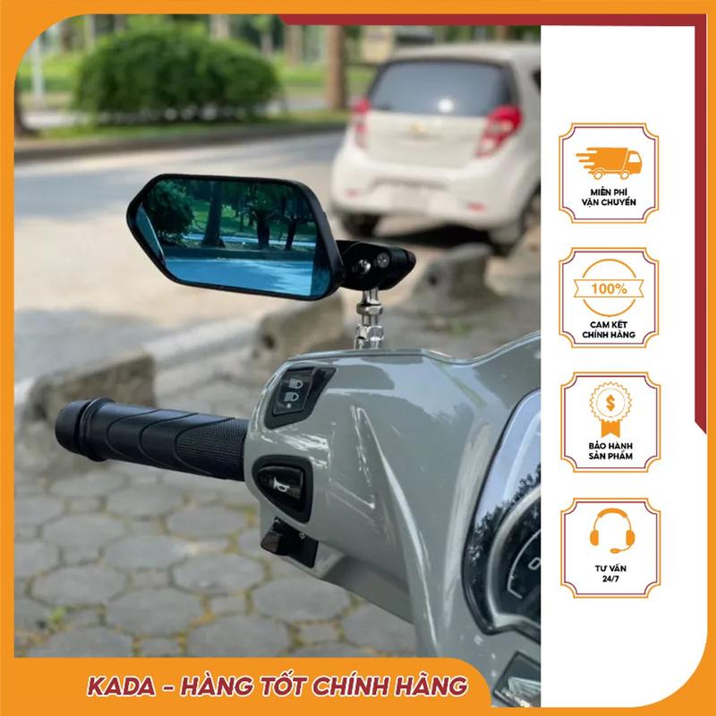 Gương Gù (Gương kiểu/ Kính chiếu hậu) Đen Lắp Cho Tất Cả Dòng Xe Máy – Chất liệu cao cấp- Bền đẹp (Có hộp)