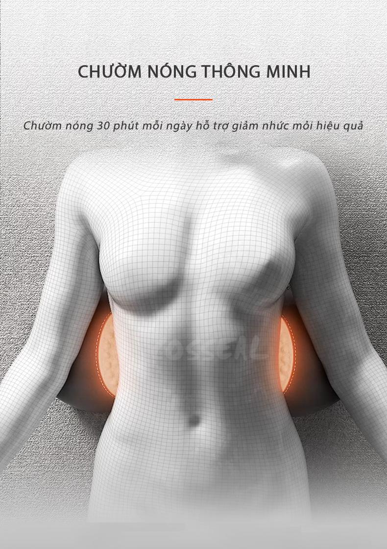 Product Introduction of Cosseal Gối Kê Lưng Massage Túi Khí Kéo Dãn, Tích Hợp Chườm Nóng Công Thái Học, Giảm Đau Cột Sống 5