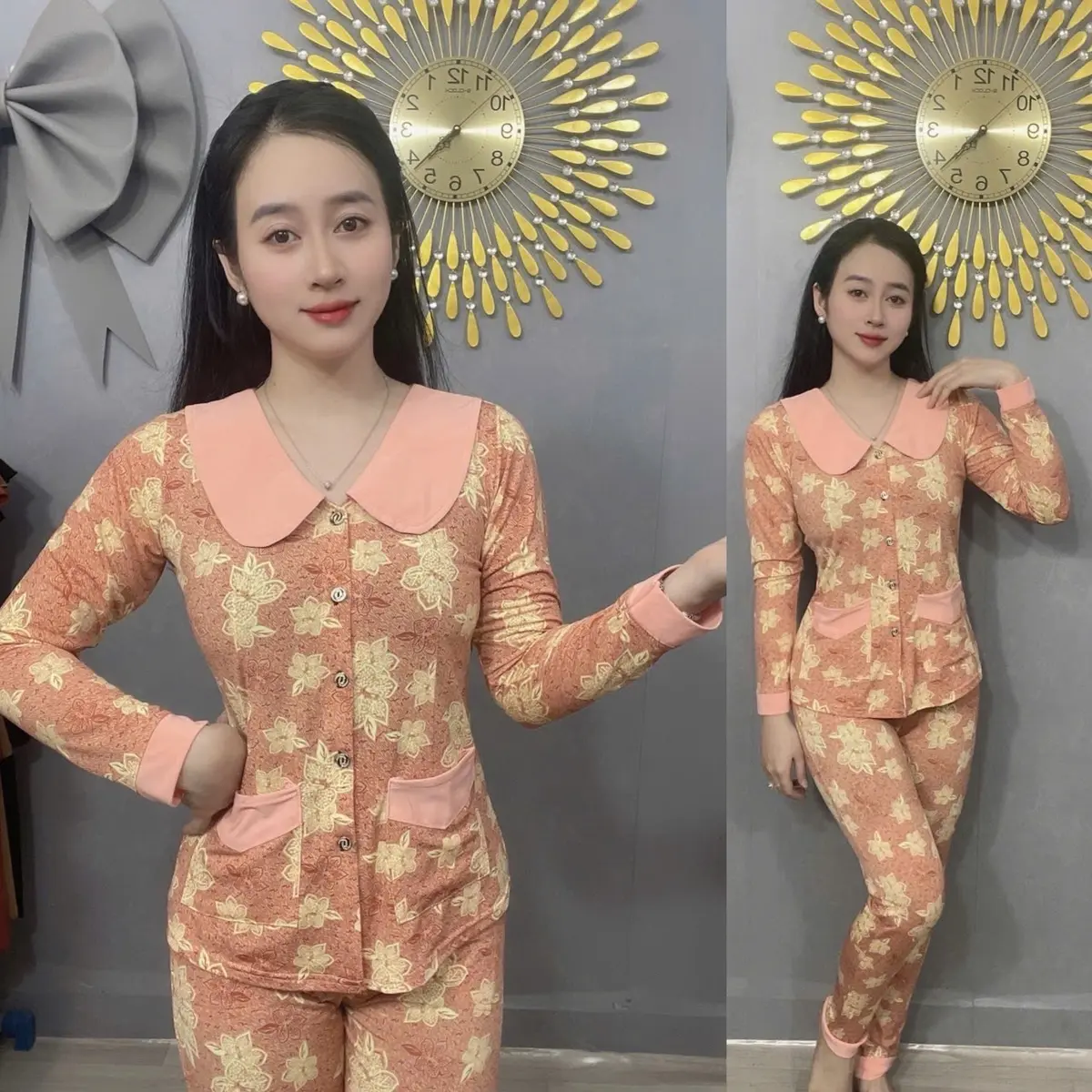 - Đồ bộ pizama tay dài quần dài - thun aty tơ !!!!!!
