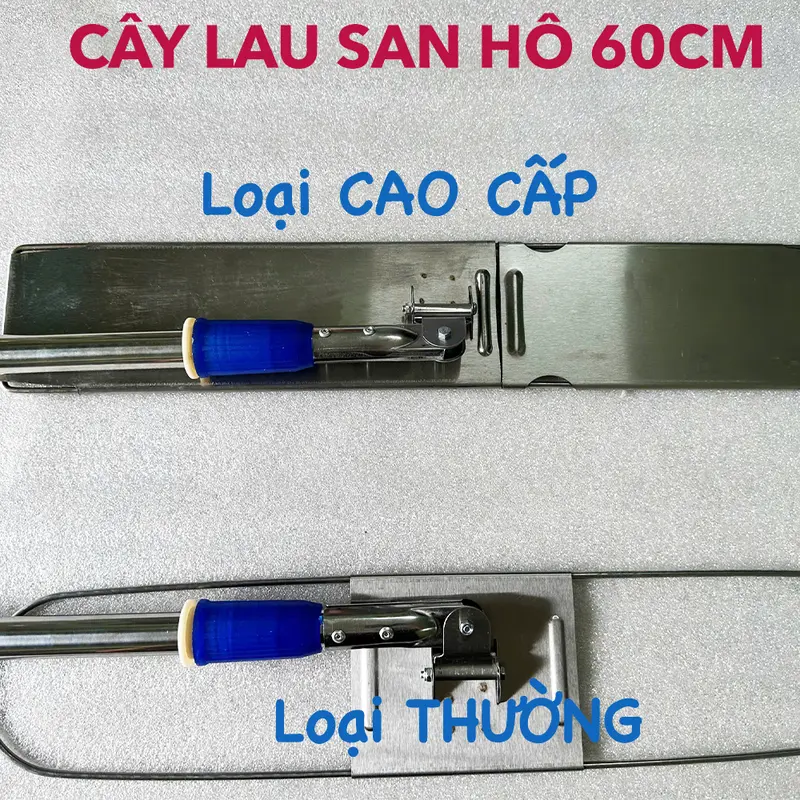 Cây lau nhà công nghiệp sợi bông San Hô bản CAO CẤP-Cây lau sàn thiết kế bản lau và thân cây DÀY DẶN cứng cáp (45-60cm)  khóa tăng đưa dài 1m5 2