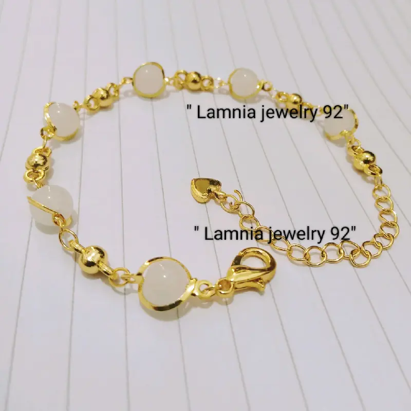 GELANG TANGAN BOLA BOLA PUTIH PERHIASAN WANITA MURAH POL Titanium 2
