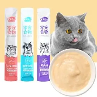 75pcs 50pcs 500gr 1kgSnack Kucing Mix / Makanan Hewan Peliharaan/ Strip Kucing Kecil Dan Kucing Besar/ Makanan Wet Cat Food Creamy 4
