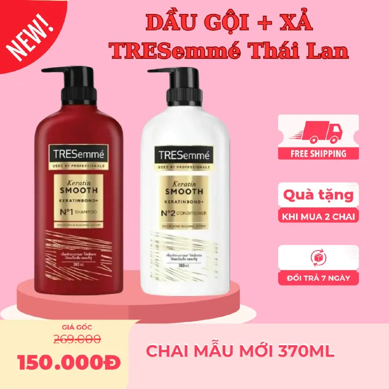 Combo 2 chai Dầu Gội+Xả Tresemme Thái Lan 370ml/chai Women 1