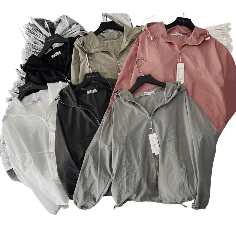 Áo Khoác Gió Trượt Nước Chất Vải DÙ Nhăn Form Rộng Basic Unisex Có Dây Rút Phong Cách Hàn Quốc Ulzzang NUPAKACHI Jacket Nữ Navy Top Cổ Tàu Sò
