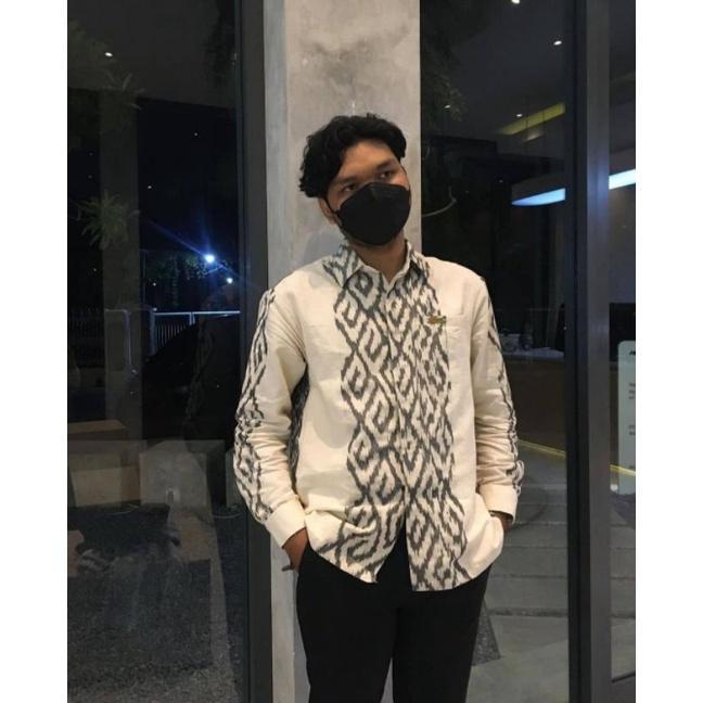 Dress Couple Tenun Lancip WASTRA ASTANAPrewedding Kondangan Polka Dot Setrip Panjang Wanita Setelan  Pasangan 4