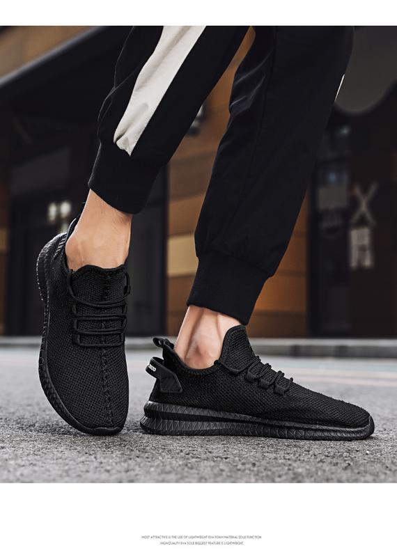 Product Introduction of Summer men's sports shoes breathable white men's sports shoes fashion light black walking. 62