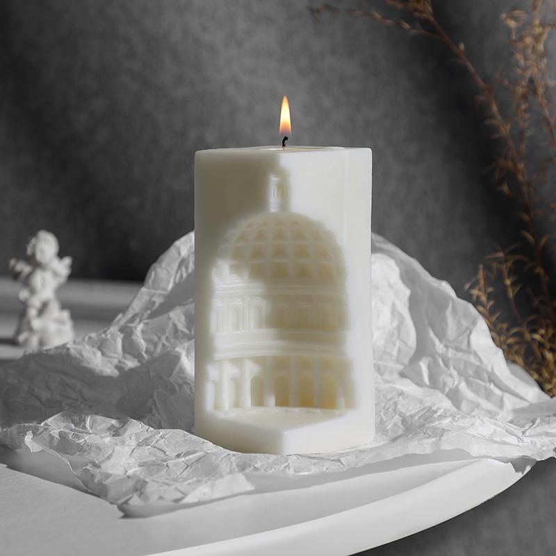 Product Introduction of Roman Architecture Tower Shaped Candle, 2 Counts/set Creative Column Shaped Scented Candle, Decorative Candle for Home Living Room Bedroom 4