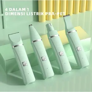 Geser Listrik 4-in-1 Dimensi Elektrik untuk Cukur Bulu Anjing & Hewan Peliharaan Bahan ABS & Baja Tahan Karat Ready Stock