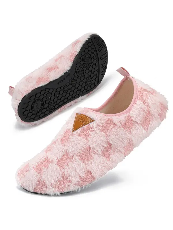 Women's Plaid Pattern Plush Slippers, Casual Soft Comfortable Home Slippers, Warm Slippers for Indoor & Outdoor Use for Women & Girls 7