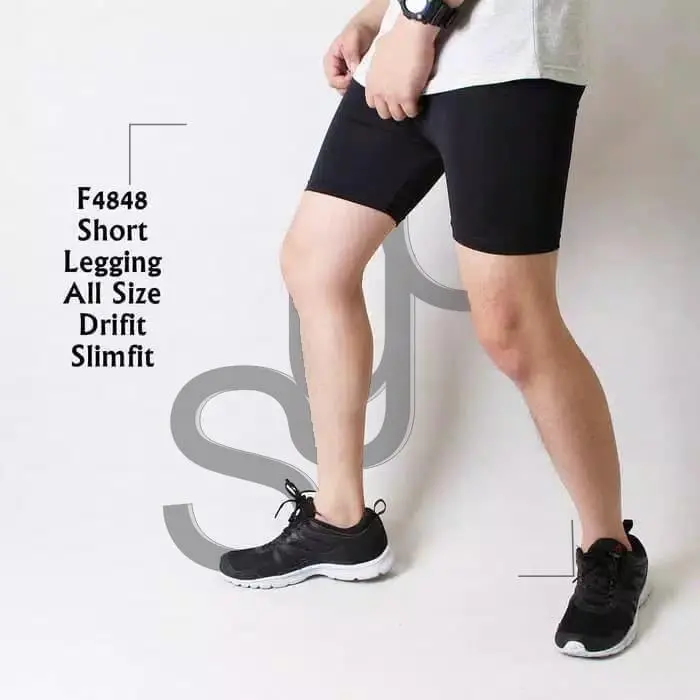 SHORT PANTS DALEMAN CELANA PENDEK BASELAYER MANSET PRIA OLAHRAGA GYM BADMINTON FUTSAL SEPAKBOLA - HITAM ROU, M