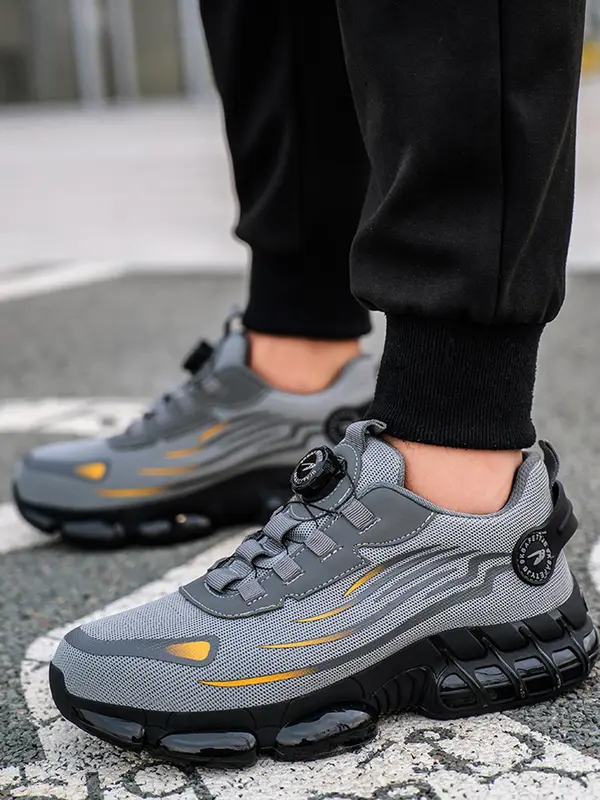 Men's Sporty Lace Up Hiking Shoes, Casual Comfortable Breathable Sports Shoes, Fashionable Anti-smash and Anti-puncture Shoes for Daily Wear 7