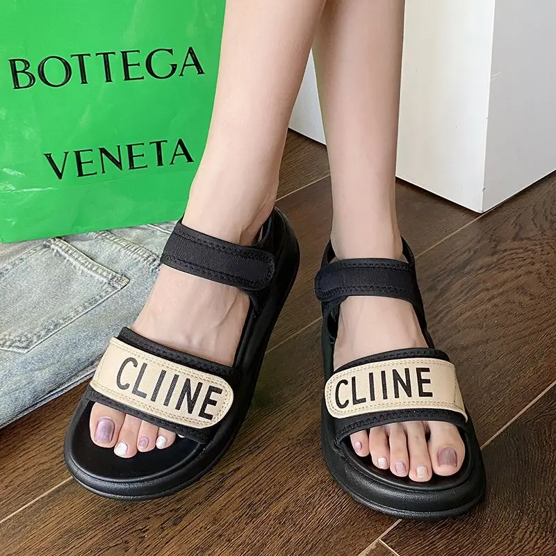 Dép Đế Dày, Tăng Chiều Cao, Dành Cho Nữ, Phong Cách Cổ Điển Pháp, Giày La Mã, Thích Hợp Cho Mùa Hè, Có Thể Mặc Với Váy, Siêu Phổ Biến, Năm 2025, Có Thể Mặc Ngoài Trời, HK 4