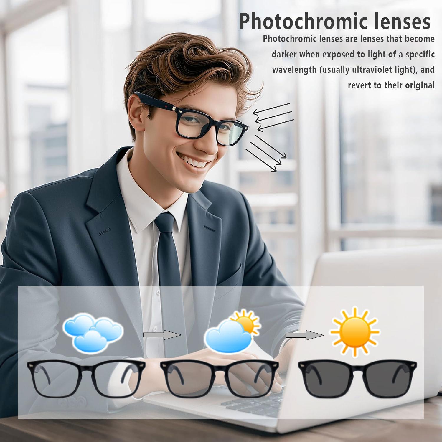 Smart glasses, app translation, color-changing lenses, high-definition voice calls, Hi-Fi music quality, open-ear audio glasses. - Image 4