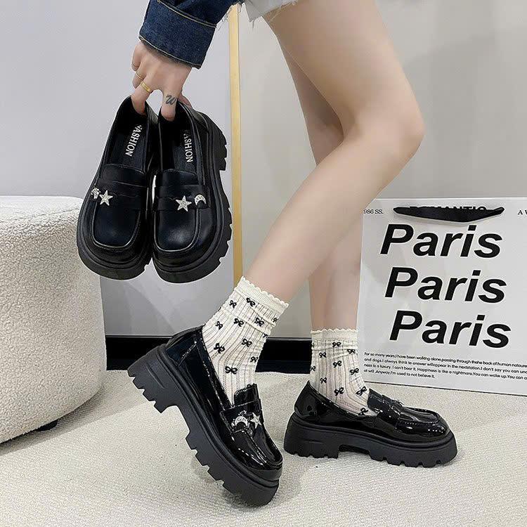 Giày Bốt Nữ Cổ Thấp Độn Đế Răng Cưa B14 Trăng Sao Siêu Hót Shoes Boot Jean
