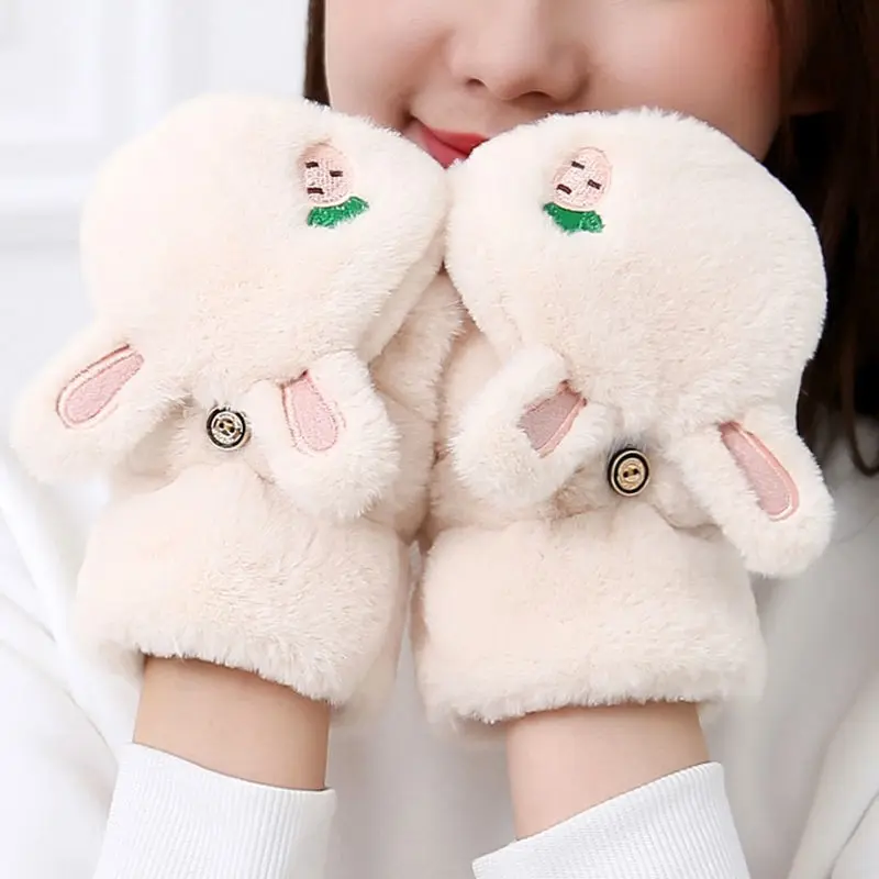 Găng Tay Lông Cừu Dây Dẫn, Mùa Đông Mới, Ấm Áp, Găng Tay Lạt