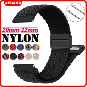 [Tali Jam Tangan] Nylon Strap for Samsung Galaxy Watch 7/FE/6/5/4 Magnetic Buckle Nylon 22mm / 20mm Pengganti Tali Jam Tangan for Huawei Watch GT 5 4 3 2,Amazfit,Garmin,Aolon,Itel 011/012,Xiaomi Redmi 5 Active Smartwatch Accessories Band Metal Logam