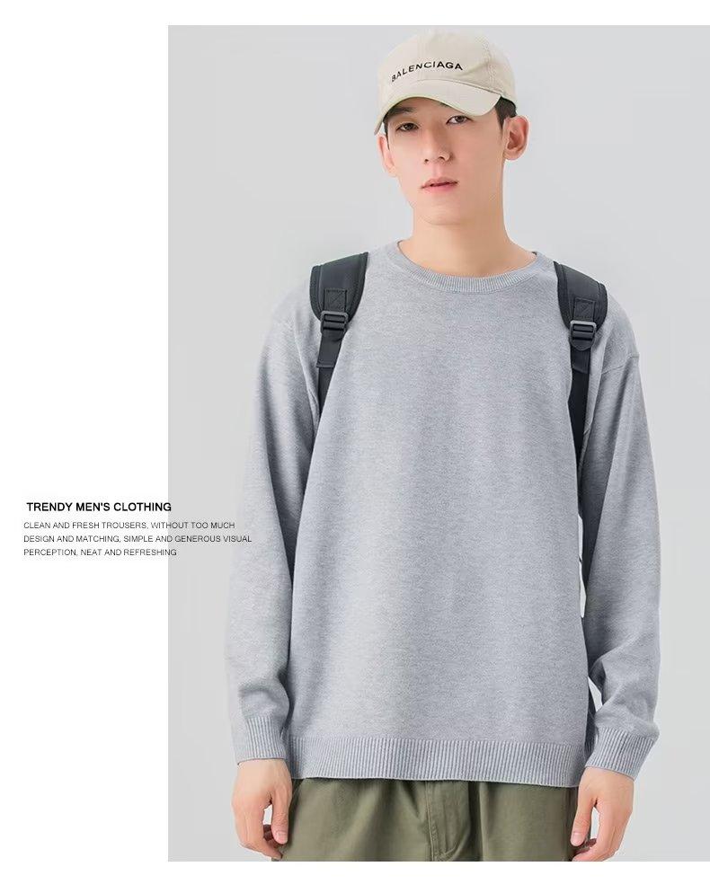 Product Introduction of ZOCI 2024 Áo Len Dệt Kim Cổ Tròn Mới Áo Dáng Rộng Thời Trang Phong Cách Hàn Quốc Cho Nam Menswear Shirt 14
