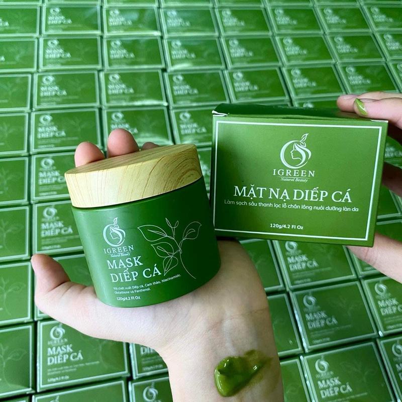 [TẶNG CỌ BẠCH TUỘC+ BÔNG RỬA MẶT] - MẶT NẠ DIẾP CÁ TƯƠI IGREEN - HỖ TRỢ CẢI THIỆN DA MỤN, DA THÂM, GIÚP DA MỀM MỊN, SE KHÍT LỖ CHÂN LÔNG, TRẮNG SÁNG CHẮC KHOẺ Skincare Cosmetics Women Nữ 3