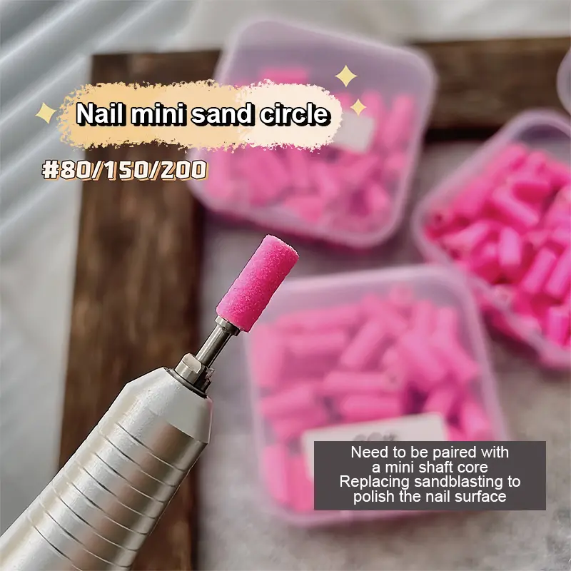 50Pcs 3MM Mini Nail Sanding Bands With Shaft 3/32" Nail Drill Bits SandBands Dead Skin Calluses Nail Gel Remove Nail Tool Set