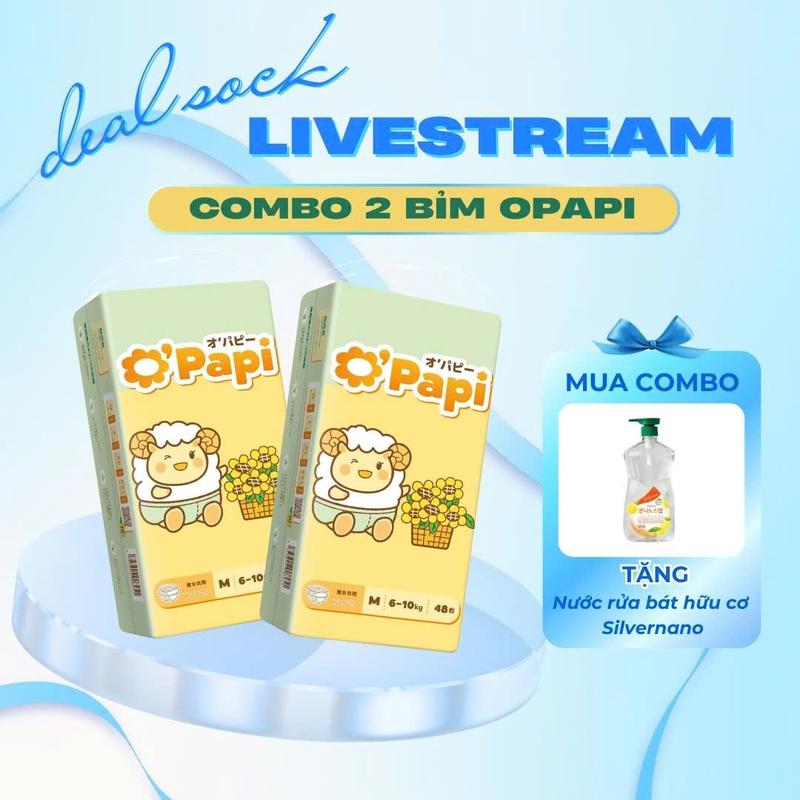 CFV [MUA 2 TẶNG 1] Combo 2 tã/bỉm Opapi nhật bản TẶNG 1 nước rửa bát hữu cơ SILVERNANO
