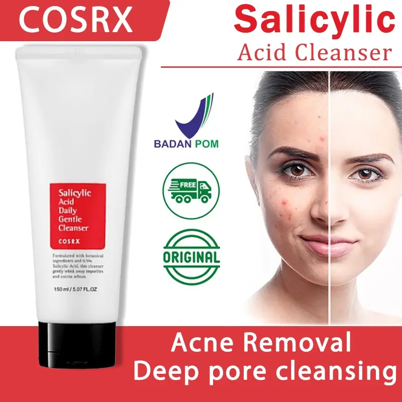 COSRX Facial Wash Salicylic Acid Facial Cleanser 150ml cuci muka Pembersih wajah pemutih kulit yang anti jerawat dan pengontrol minyak 1