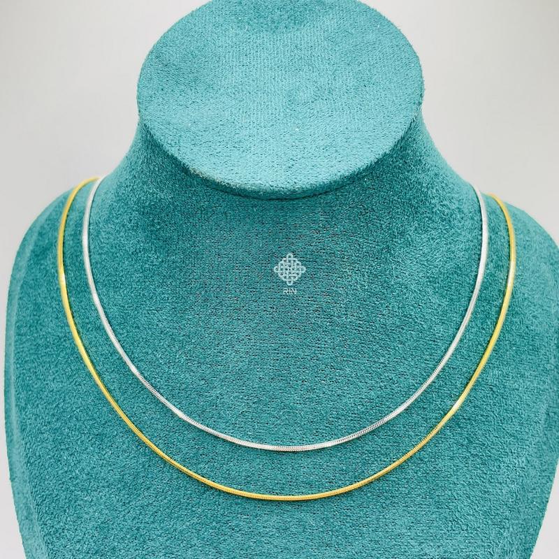 Dây chuyền titan unisex mỏng 1 li, Vòng cổ titan thanh mảnh 1 li màu vàng hoặc trắng không phai màu, trangsucmoiluatuoi.RIN