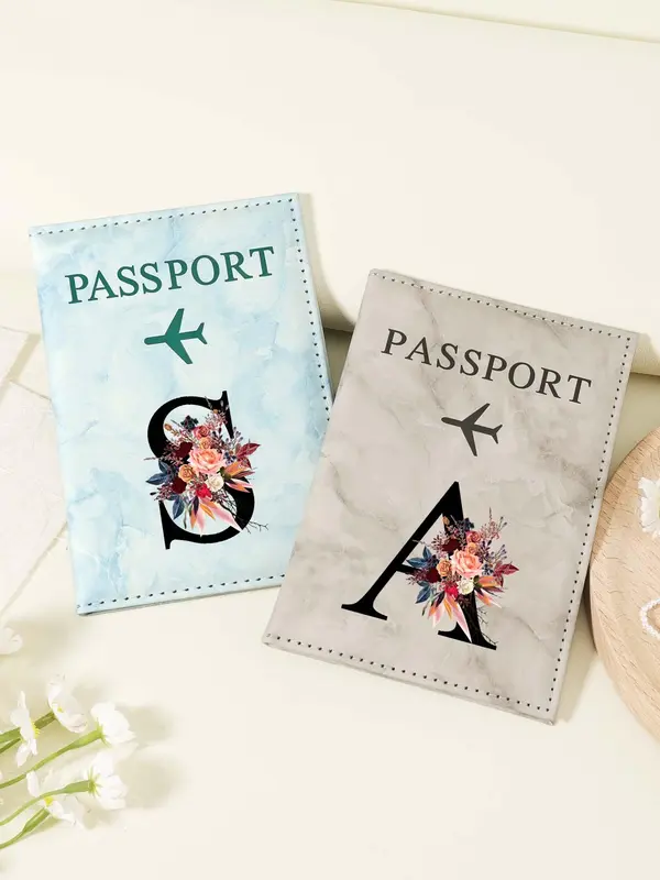 Fashionable Flower Pattern Passport Case, Multi Card PU Passport Cover with Twist Closure, Simple Casual Fashionable Travel Accessories for Women & Men 6