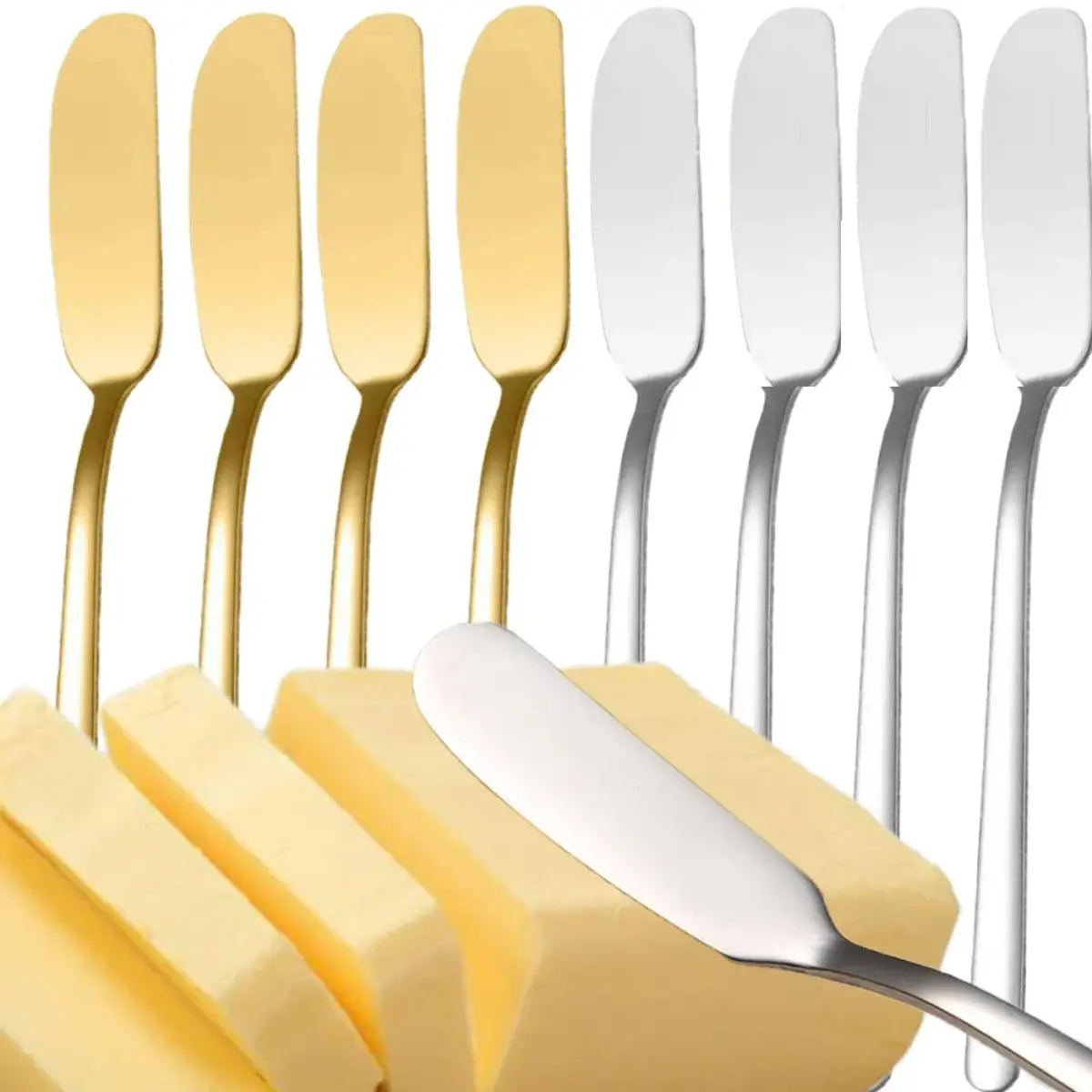 Stainless Steel Butter Knife Creative Household Long-handled Jam Scraper Cream Cheese Decorating Tools Kitchen Tablewares
