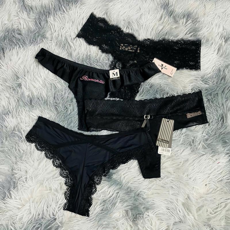 A66 - Set 4 Quần Lót Nữ Đen 4 Kiểu Dáng Women Ren
