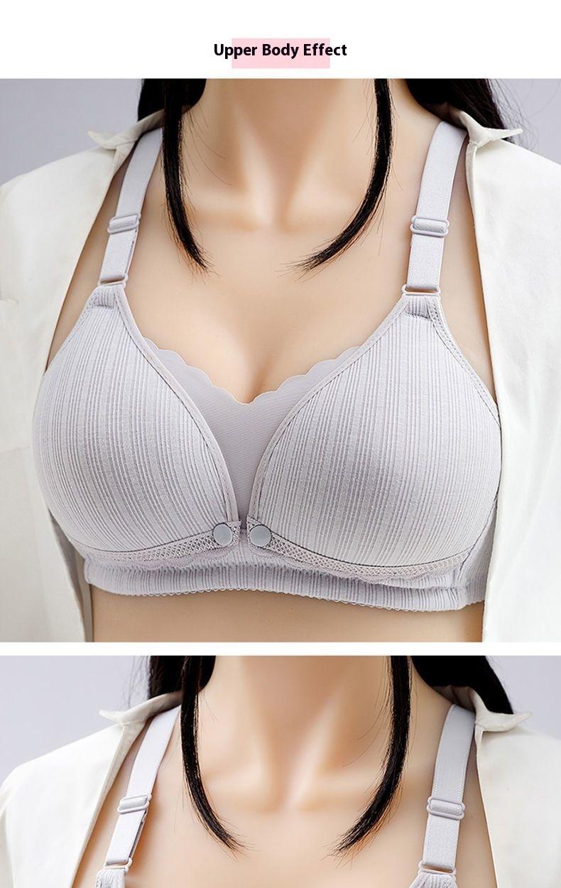 Product Introduction of Front opening nursing bra for pregnant women, gathering underwear to prevent sagging and postpartum breastfeeding, specifically designed for thin pregnancy bras for women 15