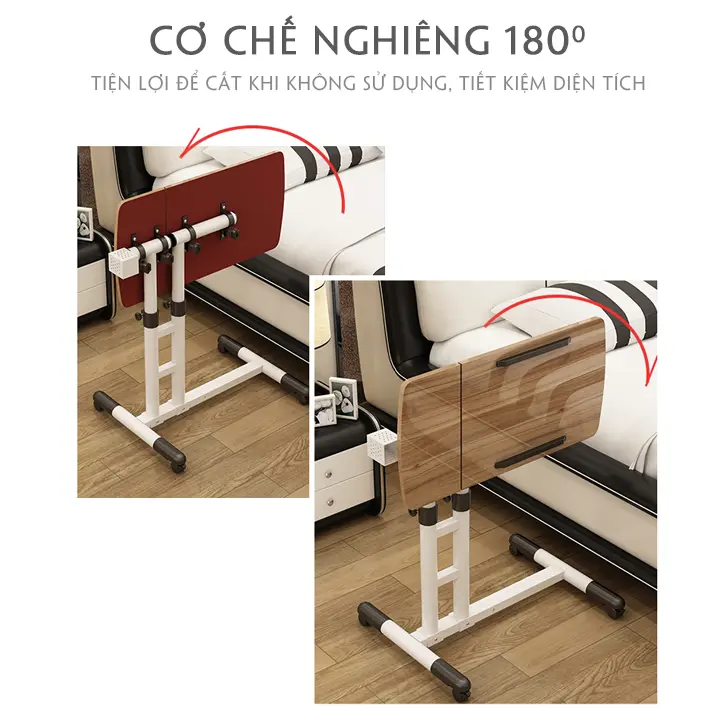 Bàn Học, Bàn Làm Việc Đa Năng Di Động, Gấp Gọn Thông Minh Nâng Hạ Chiều Cao, Kèm Giỏ Bút 1