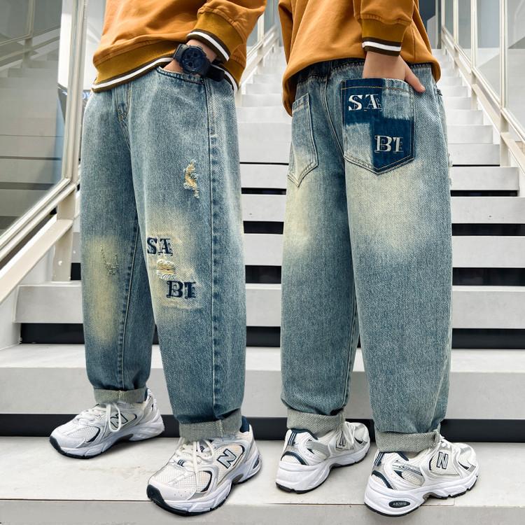 Z1128 Boys Spring Autumn 2025 New Jeans Suitable for Boys Aged 4-16 0