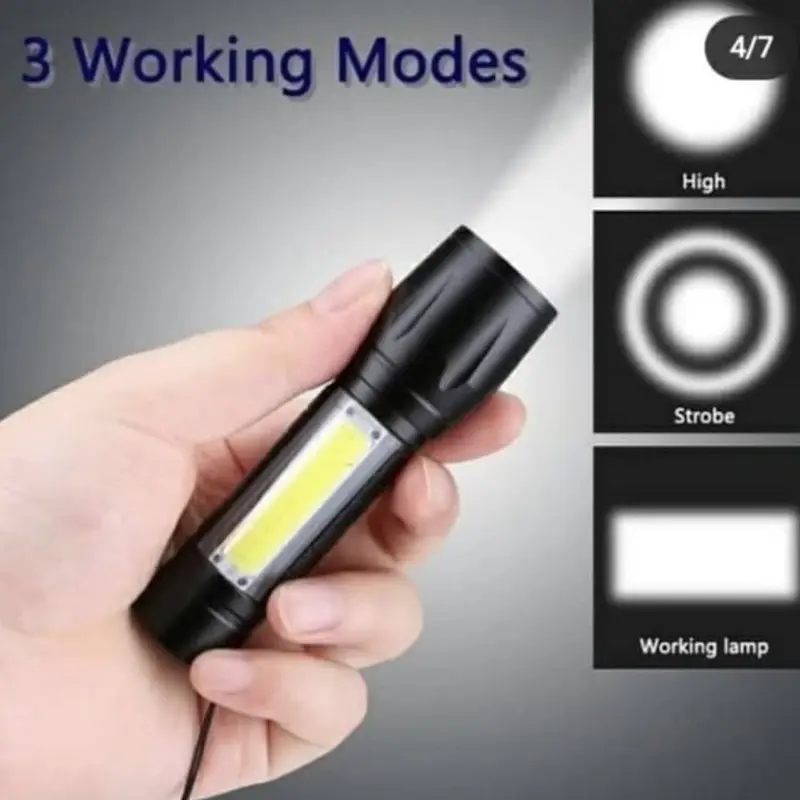 SENTER MINI ZOOM XPE LED MINI COB MINI Charger Usb 3
