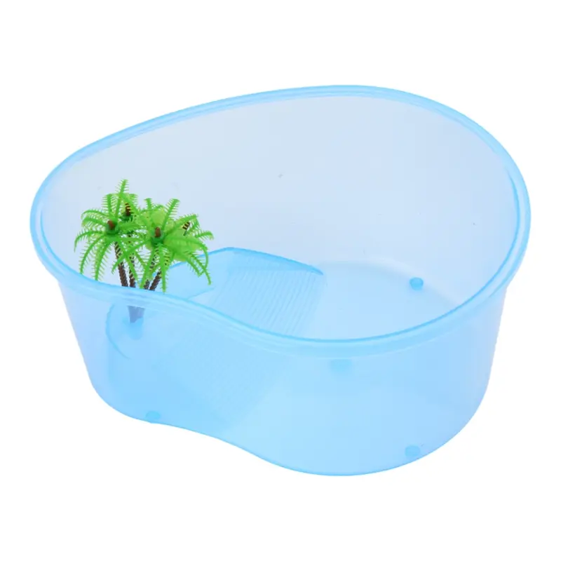 Small Turtles Container Reptile Cage Carriers Cover Basking Island ...