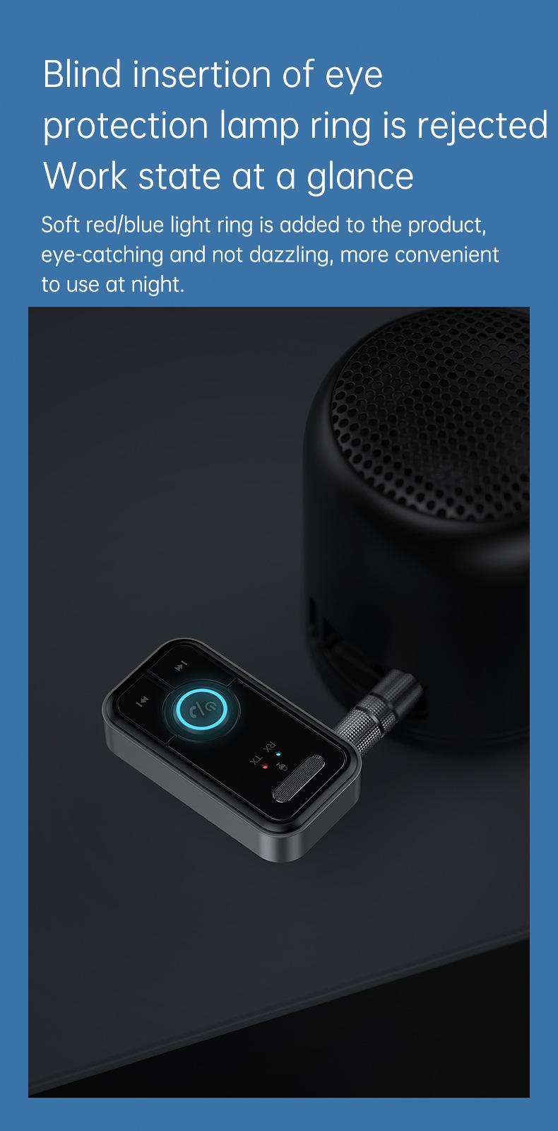 Product Introduction of Bluetooth 5.3 Adapter Transmitter Receiver Wireless Audio for Car Music Headphone Speaker AUX Audio Adapter with 3.5mm Jack 27