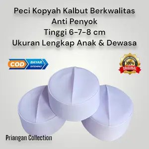 BARU peci putih habib bahar tinggi 6-7-8 cm kopiah kalbut peci batok peci murah songkok kopyah putih termurah laris bisa cod