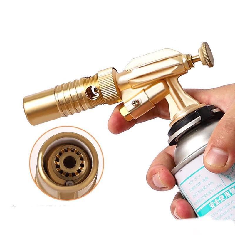 [ Miễn Ship ] Đầu khò ga tự động đánh lửa khò ga mini cầm tay 1300 độ mạ đồng nguyên khối có núm chỉnh nhiệt độ lửa