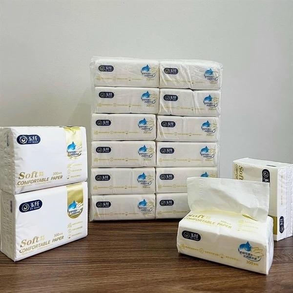 Bịch 12 Gói Giấy Ăn Dạng Rút SOFT Mỗi Gói 300 Tờ Siêu Dai Trắng Đẹp