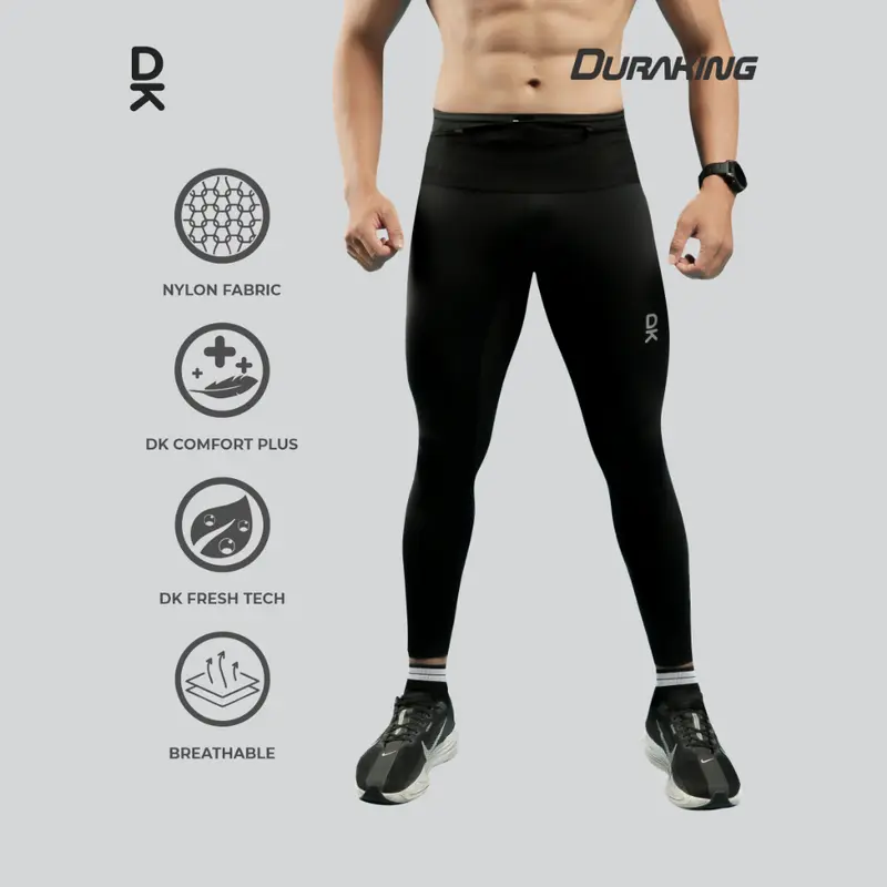 Duraking Celana Legging Compression Pajang Nilon Olahraga Pria - Running Active Legging Compression Pants outfit Sport Indoor Outdoor 0